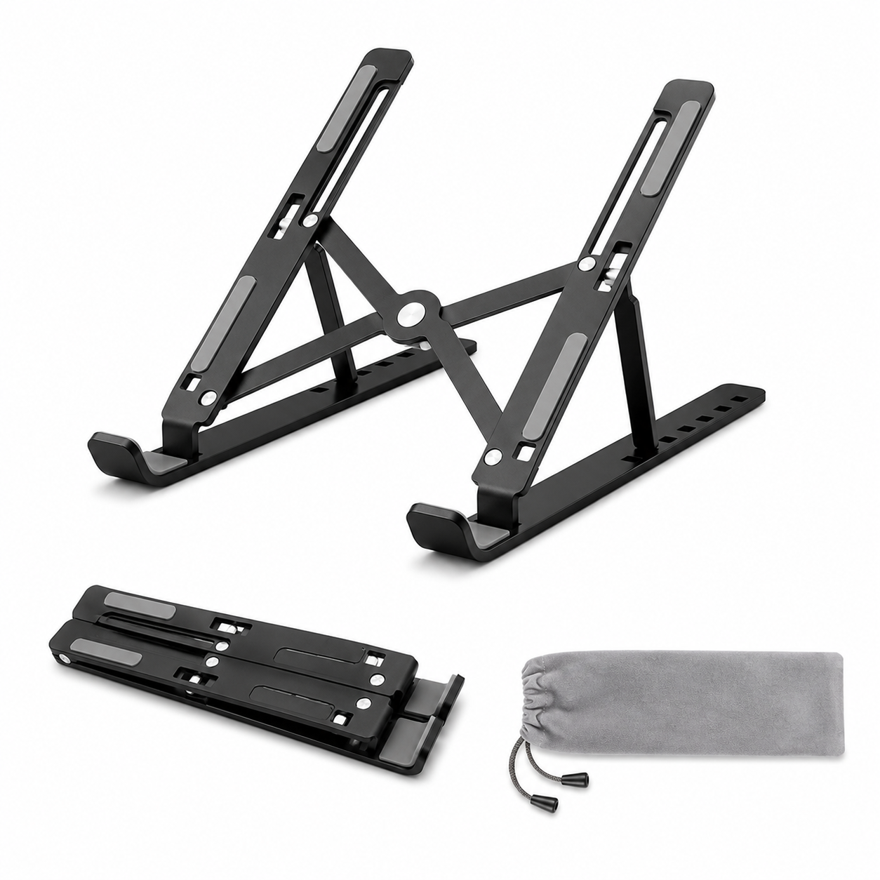 Support Pliable pour Ordinateur Portable et Tablette – Réglable et Compact