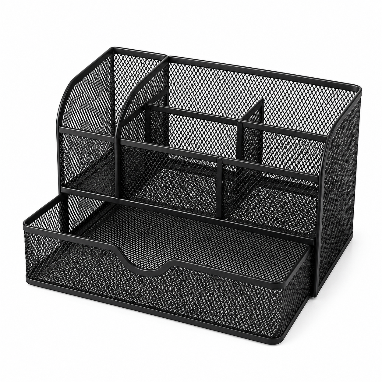 Organisateur de Bureau en Métal – Rangement Multifonction avec Tiroir pour Accessoires de Bureau