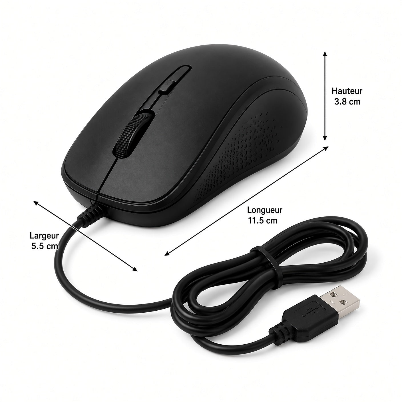Souris Filaire Ergonomique USB – Design Confortable pour Ordinateur et Bureau
