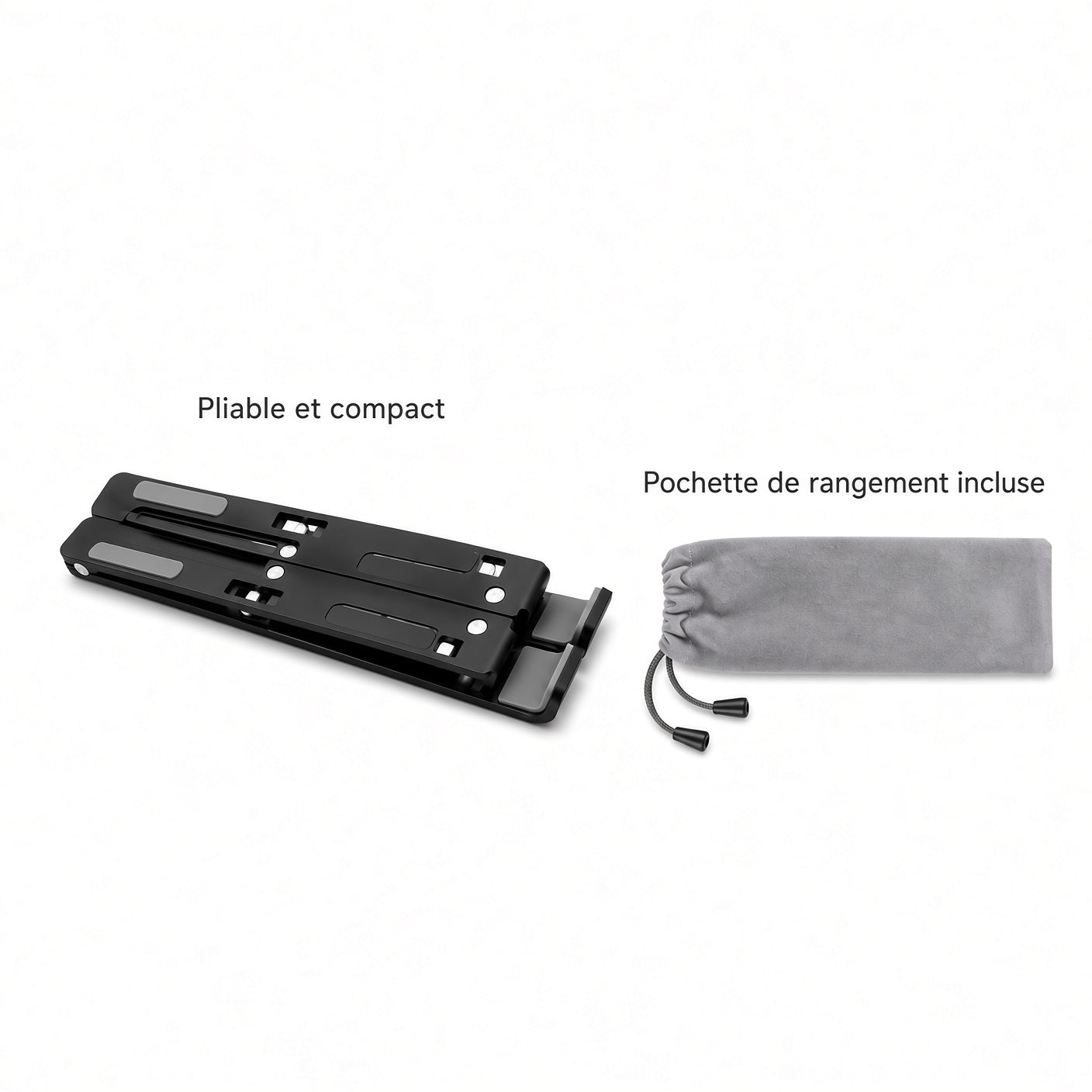 Support Pliable pour Ordinateur Portable et Tablette – Réglable et Compact