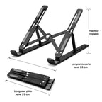 Support Pliable pour Ordinateur Portable et Tablette – Réglable et Compact