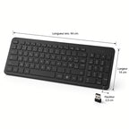 Clavier Sans Fil AZERTY avec Récepteur USB – Clavier Ergonomique pour Bureau et Maison